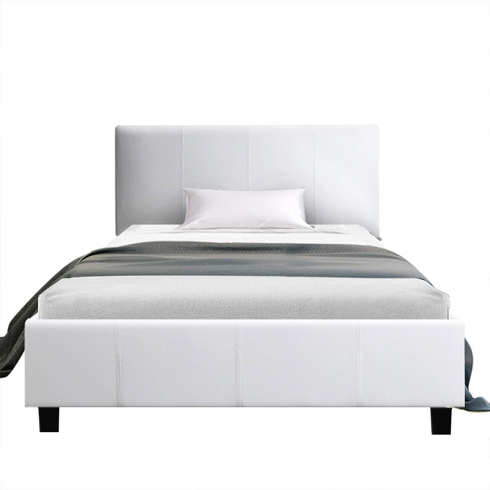 Artiss Neo King Single Bed in White - Side View