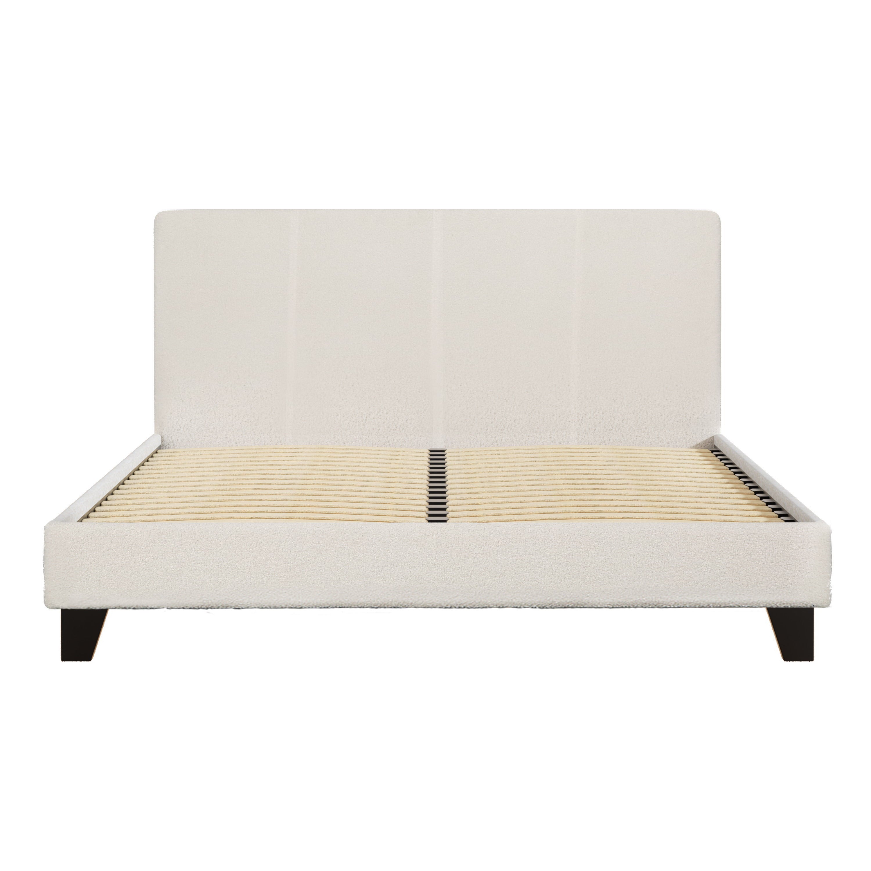 Artiss Bed Frame Double Size Boucle Fabric Mattress Base Platform Wooden - Newstart Furniture