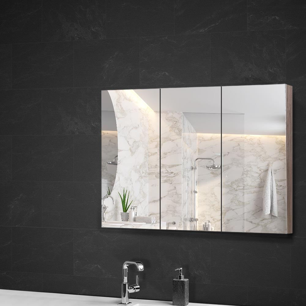 Cefito Bathroom Mirror Cabinet 900mm x720mm - Natural - Newstart Furniture