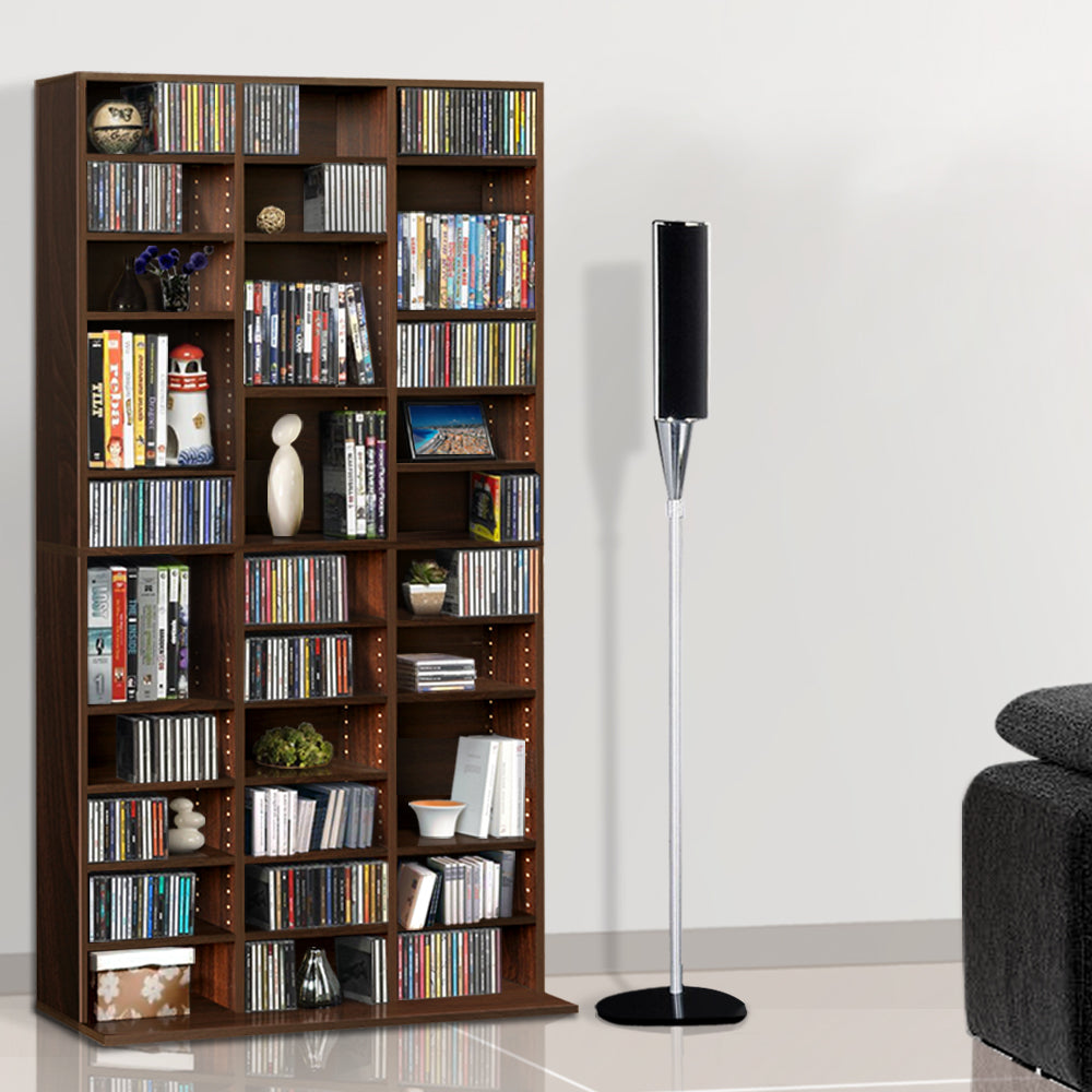 Artiss Adjustable Book Storage Shelf Rack Unit - Expresso - Newstart Furniture