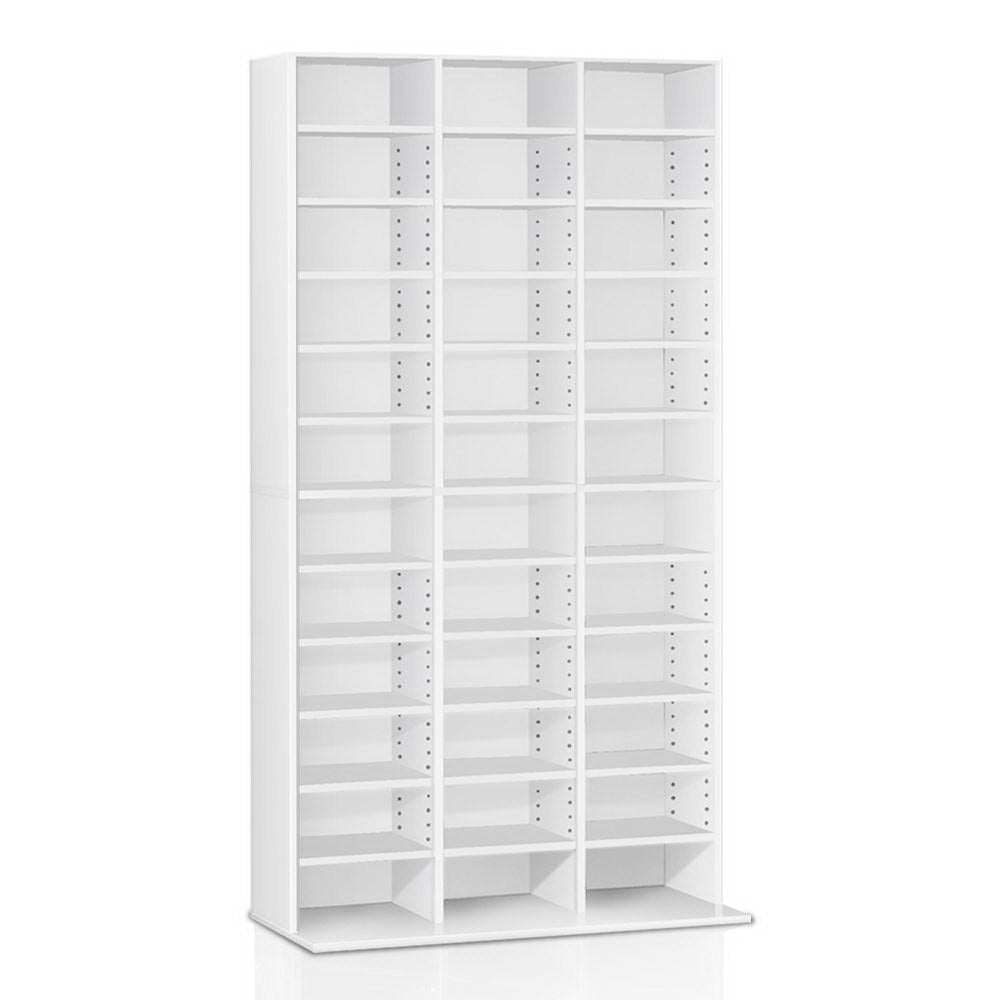 Artiss Adjustable Book Storage Shelf Rack Unit - White - Newstart Furniture