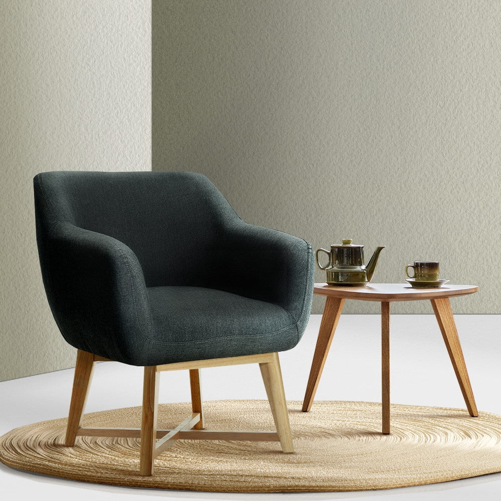 Artiss Aston Tub Accent Chair Charcoal - Newstart Furniture
