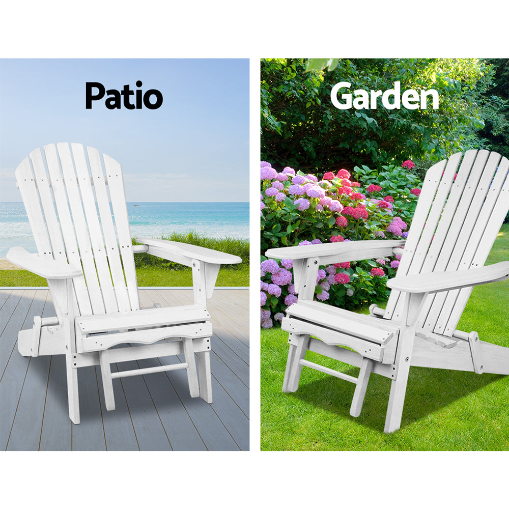 Gardeon Set of 2 Outdoor Sun Lounge Chairs Patio Furniture Lounger Beach Chair Adirondack - Newstart Furniture