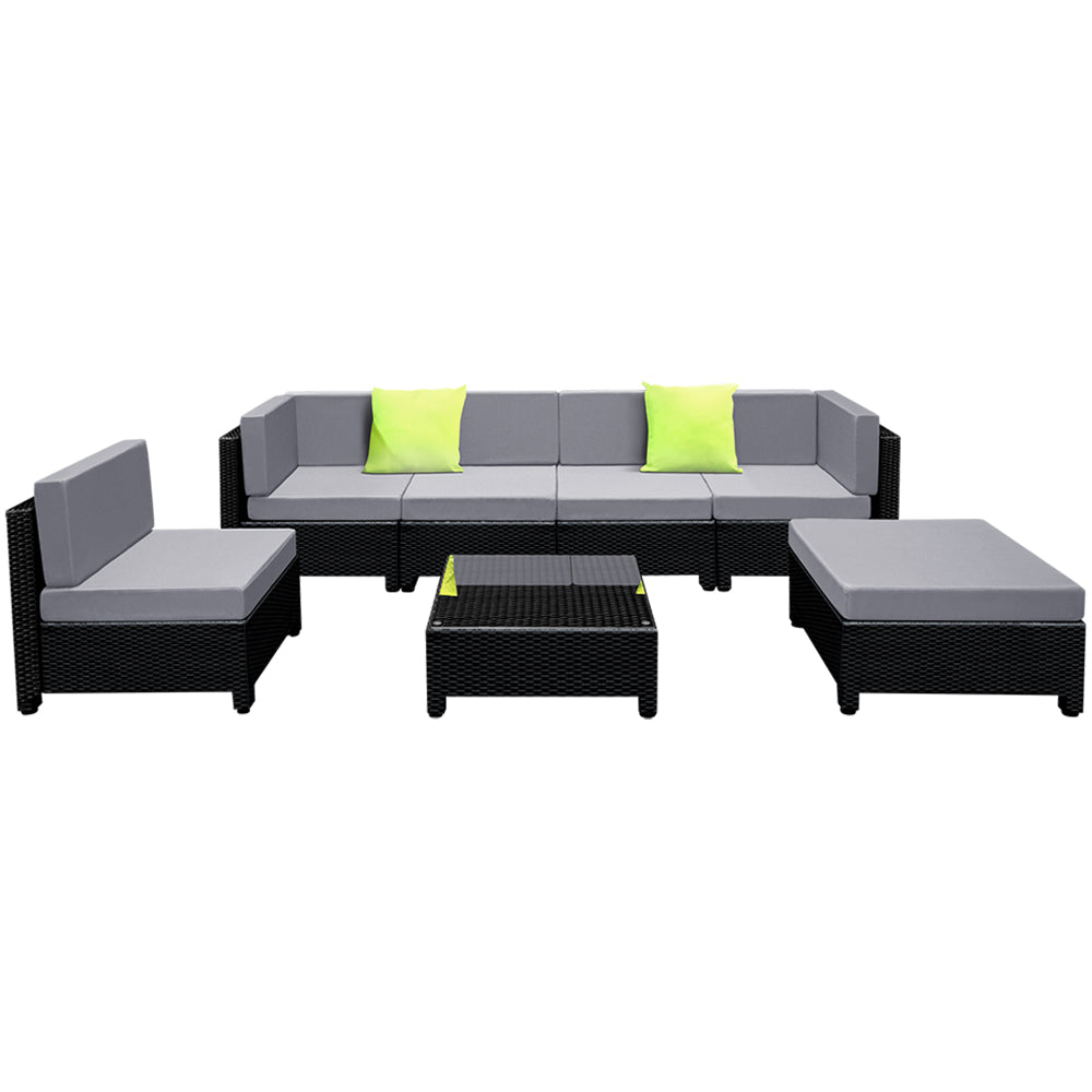 Gardeon 7PC Sofa Set Outdoor Furniture Lounge Setting Wicker Couches Garden Patio Pool - Newstart Furniture