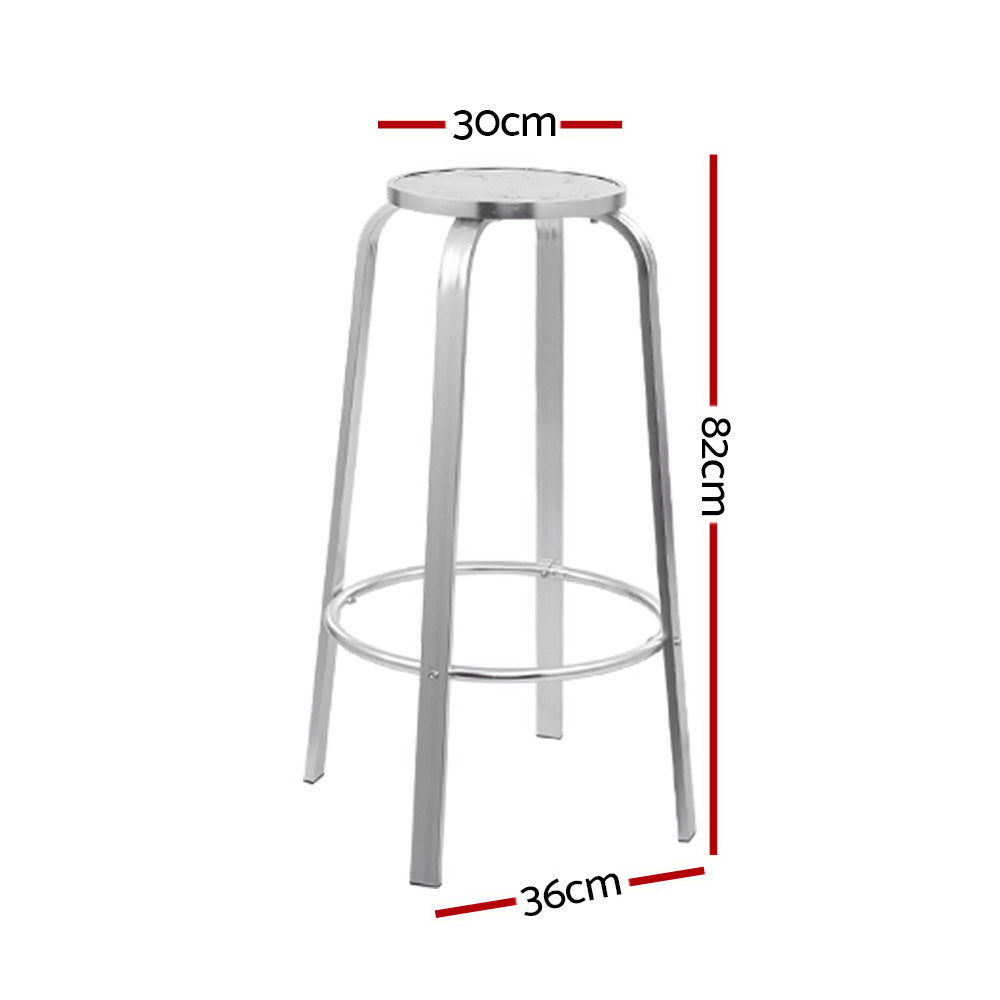 Gardeon Set of 2 Outdoor Bar Stools Patio Furniture Indoor Bistro Kitchen Aluminum - Newstart Furniture