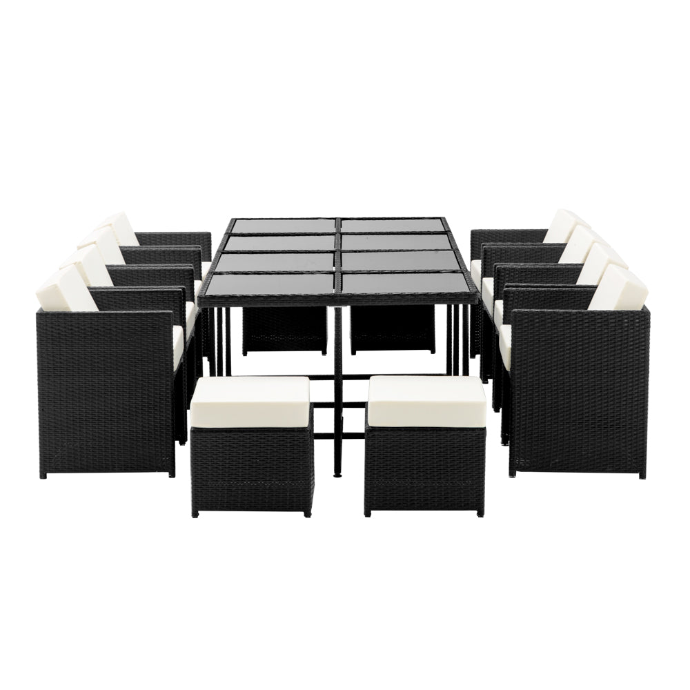 Gardeon 13 Piece Wicker Outdoor Dining Table Set - Newstart Furniture