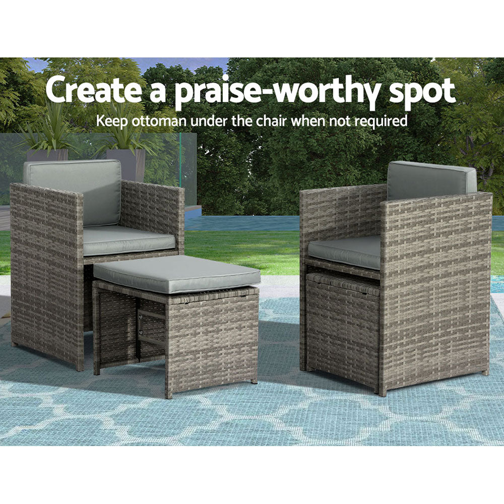 Gardeon 9 PCS Outdoor Dining Set Table Chairs Patio Lounge Setting Furniture - Newstart Furniture