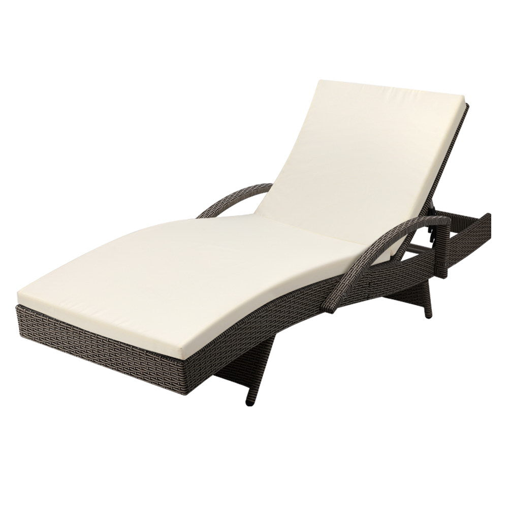 Gardeon Outdoor Sun Lounge - Grey - Newstart Furniture