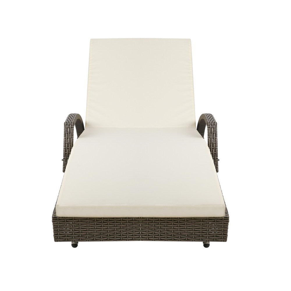 Gardeon Outdoor Sun Lounge - Grey - Newstart Furniture