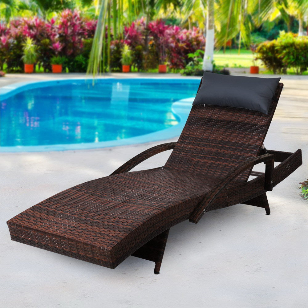 Gardeon Outdoor Sun Lounge Furniture Day Bed Wicker Pillow Sofa Set - Newstart Furniture