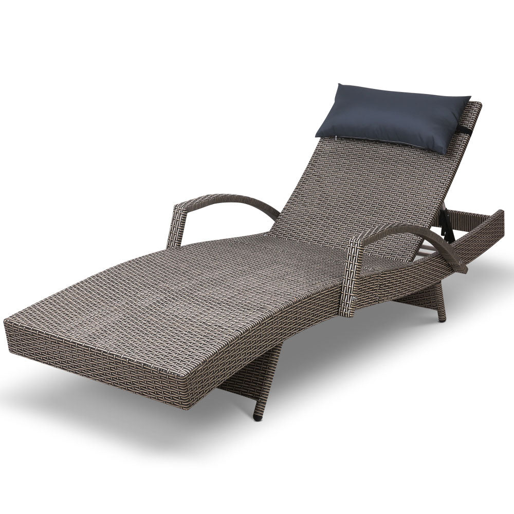 Gardeon Outdoor Sun Lounge Furniture Day Bed Wicker Pillow Sofa Set - Newstart Furniture