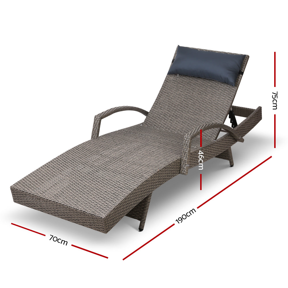 Gardeon Outdoor Sun Lounge Furniture Day Bed Wicker Pillow Sofa Set - Newstart Furniture