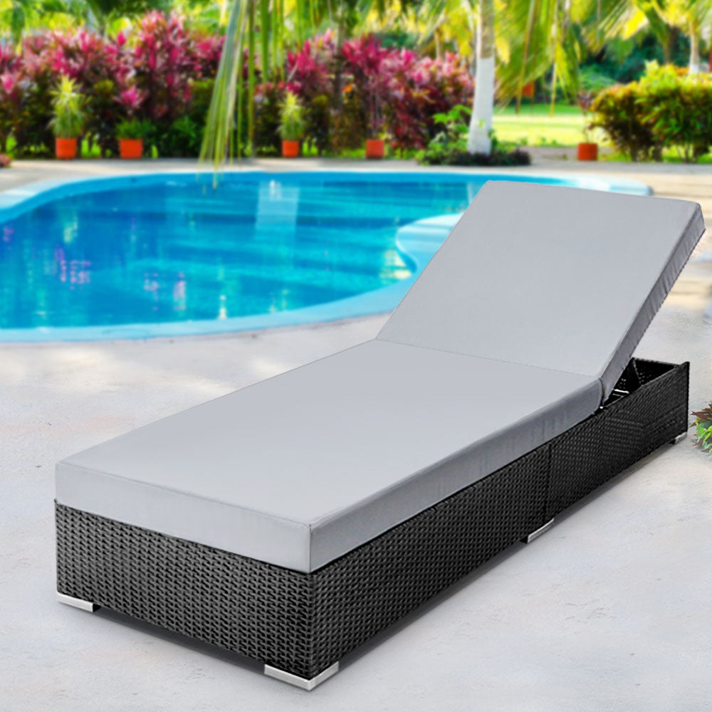 Gardeon Sun Lounge Outdoor Furniture Day Bed Wicker Rattan Garden Sofa - Newstart Furniture