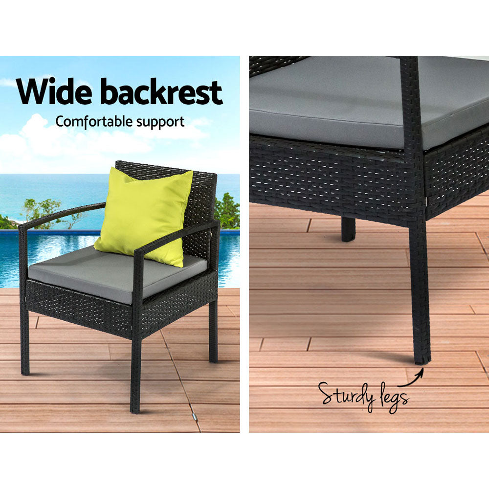 Gardeon Outdoor Furniture Lounge Setting Garden Patio Wicker Cover Table Chairs - Newstart Furniture