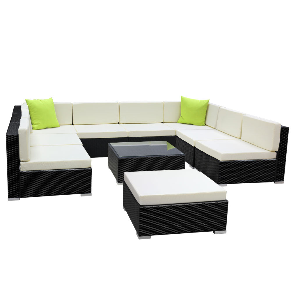 Gardeon 10PC Outdoor Furniture Wicker Sofa Set - Newstart Furniture