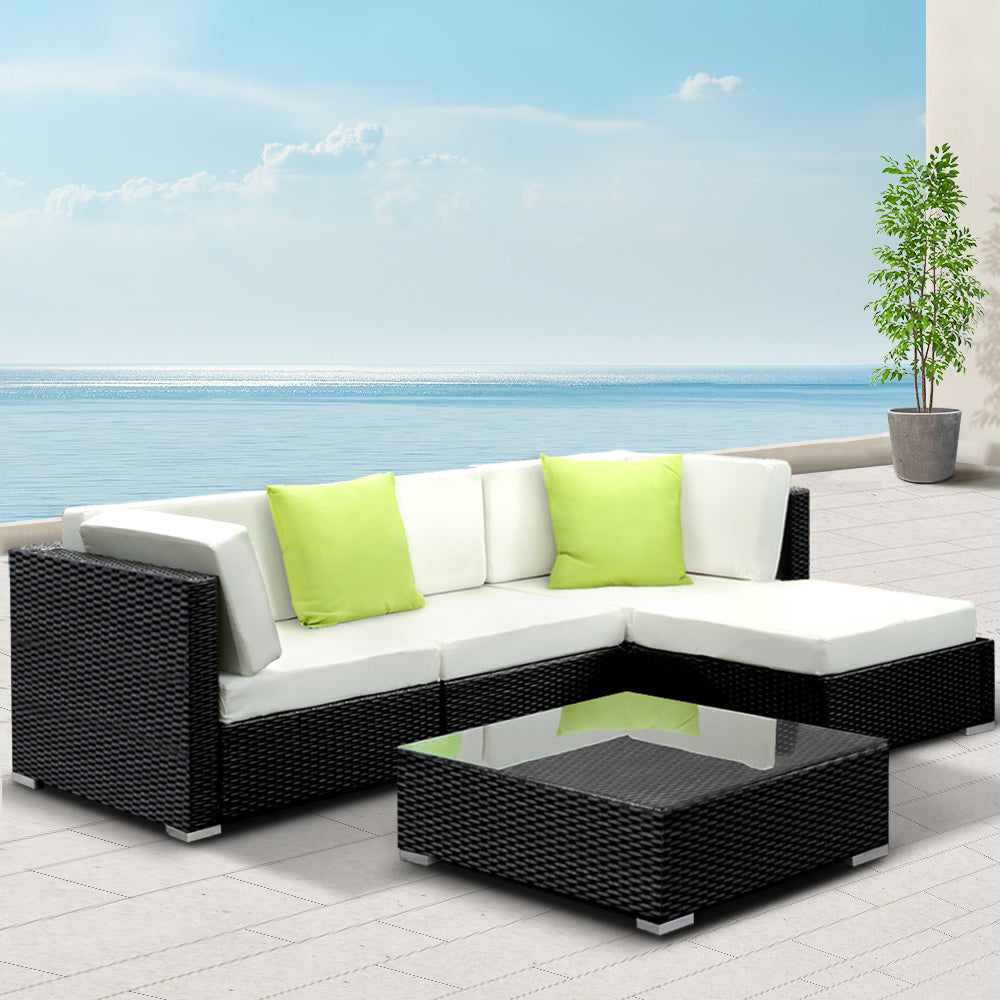 Gardeon 5PC Outdoor Furniture Wicker Sofa Set - Newstart Furniture