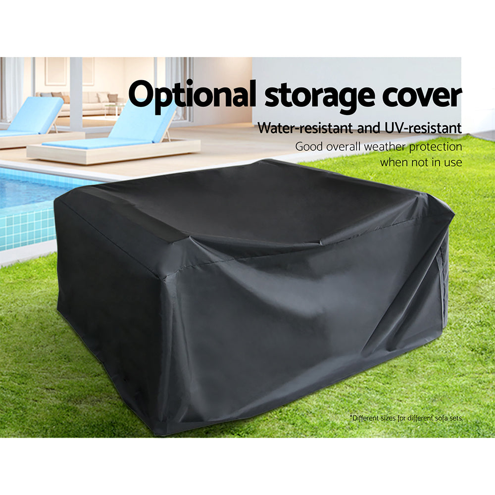 Gardeon 7PC Outdoor Wicker Sofa Set with Storage Cover - Newstart Furniture