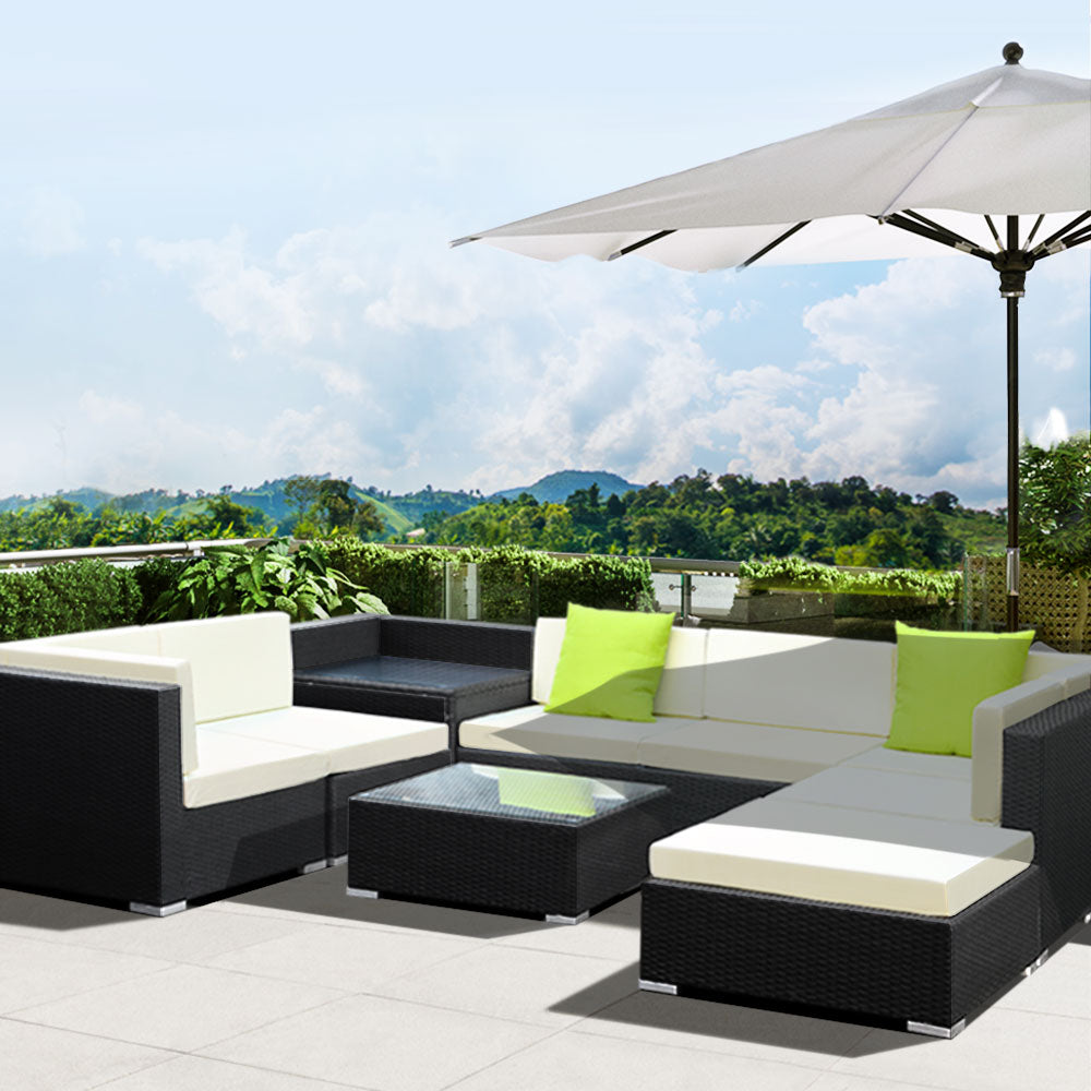 Gardeon 9PC Outdoor Furniture Wicker Sofa Set - Newstart Furniture