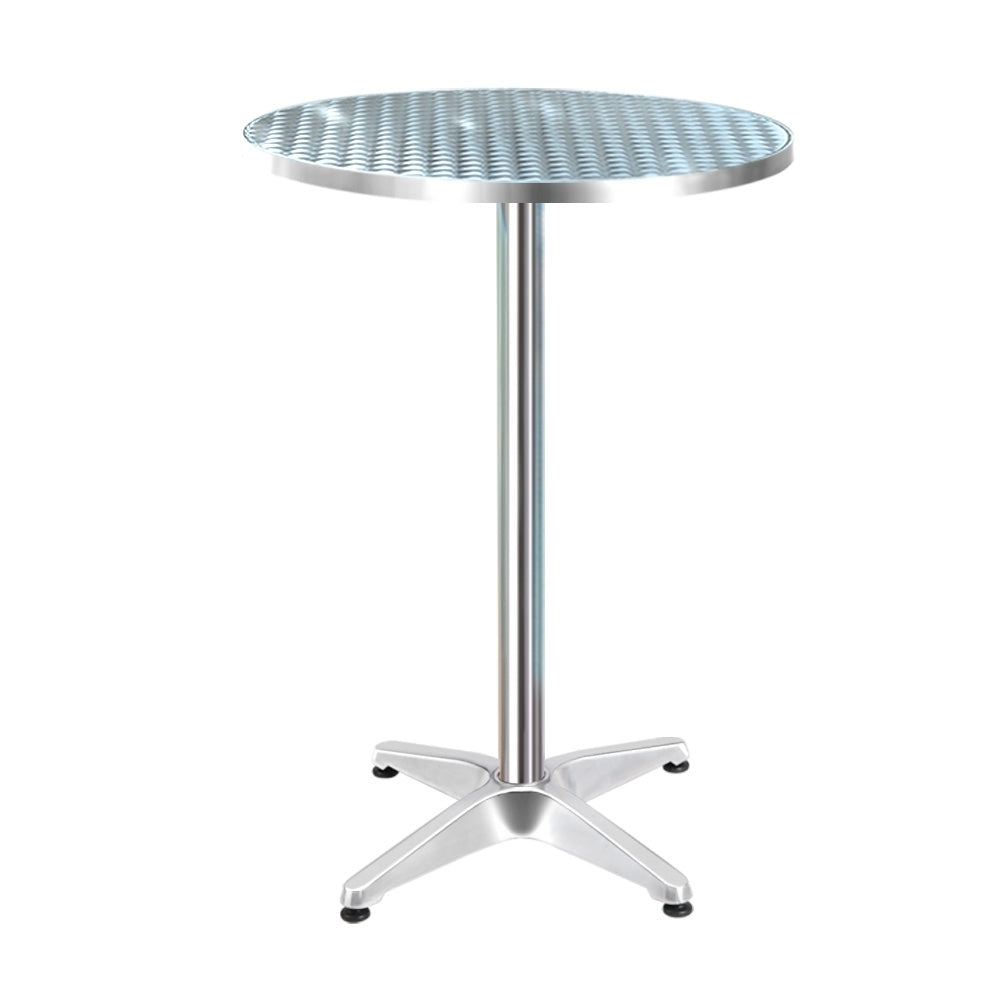 Gardeon Outdoor Bar Table Indoor Furniture Adjustable Aluminium Round 70/110cm - Newstart Furniture