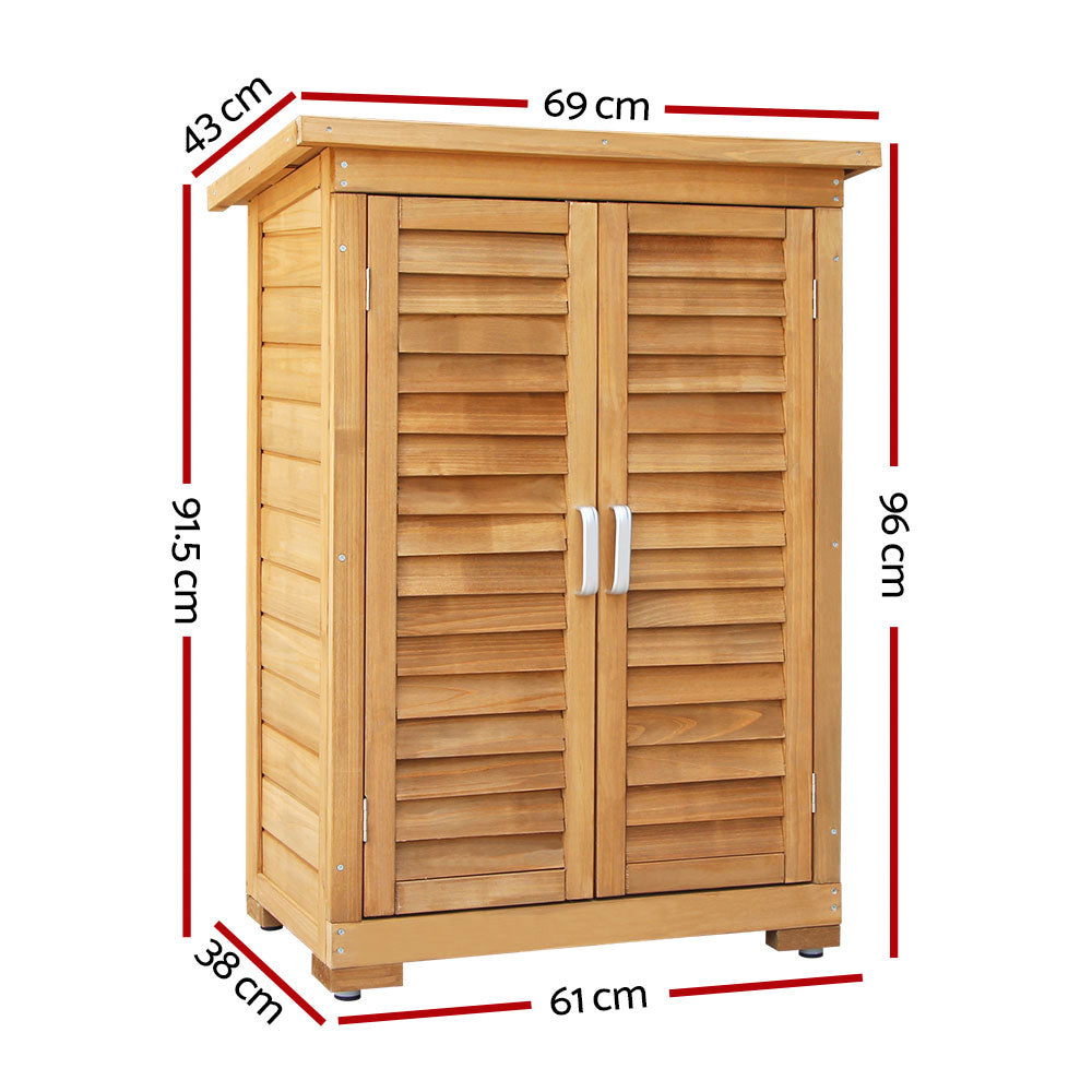 Gardeon Portable Wooden Garden Storage Cabinet - Newstart Furniture