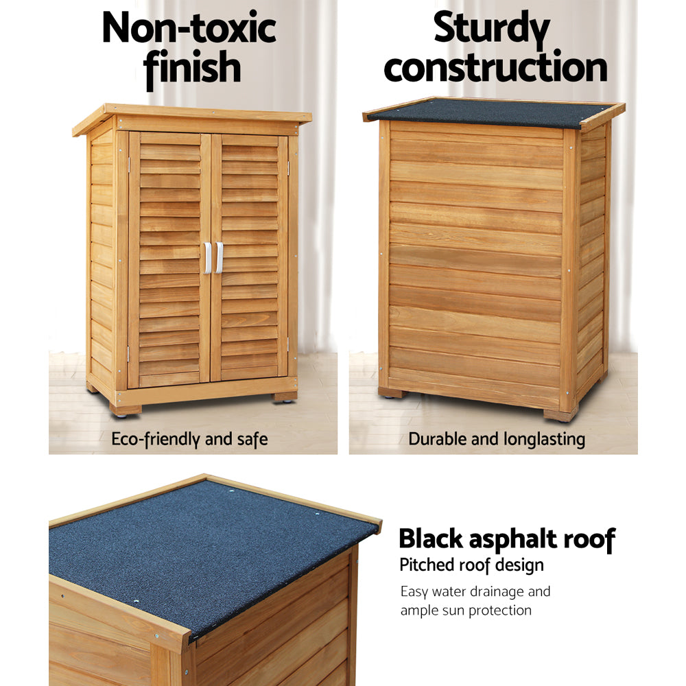 Gardeon Portable Wooden Garden Storage Cabinet - Newstart Furniture