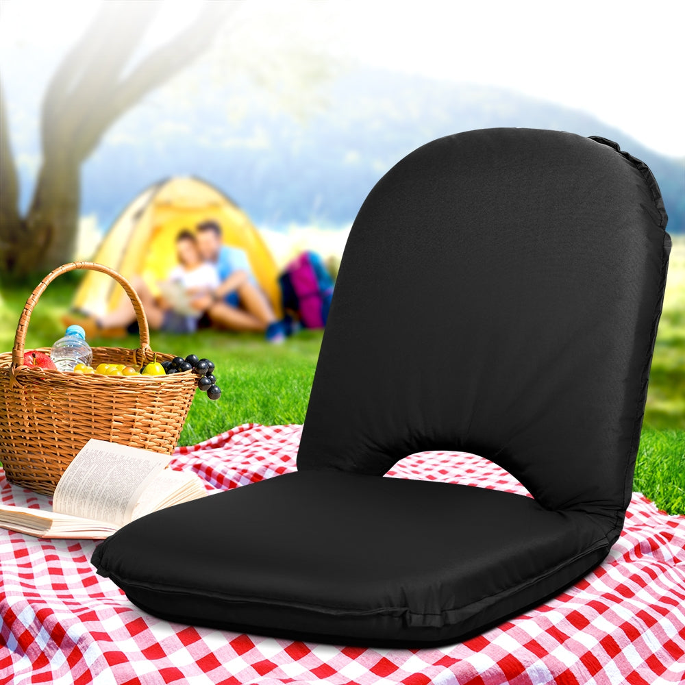 Artiss Foldable Beach Sun Picnic Seat - Black - Newstart Furniture