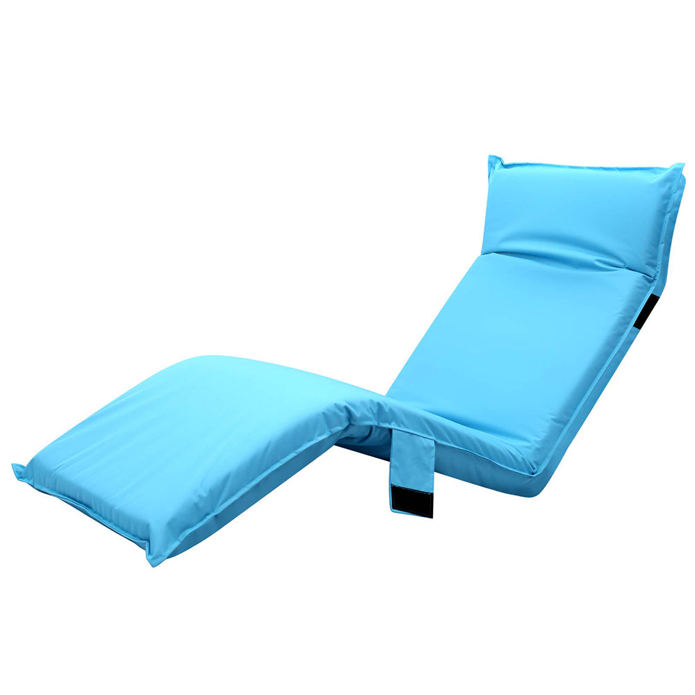 Artiss Adjustable Beach Sun Pool Lounger - Blue - Newstart Furniture