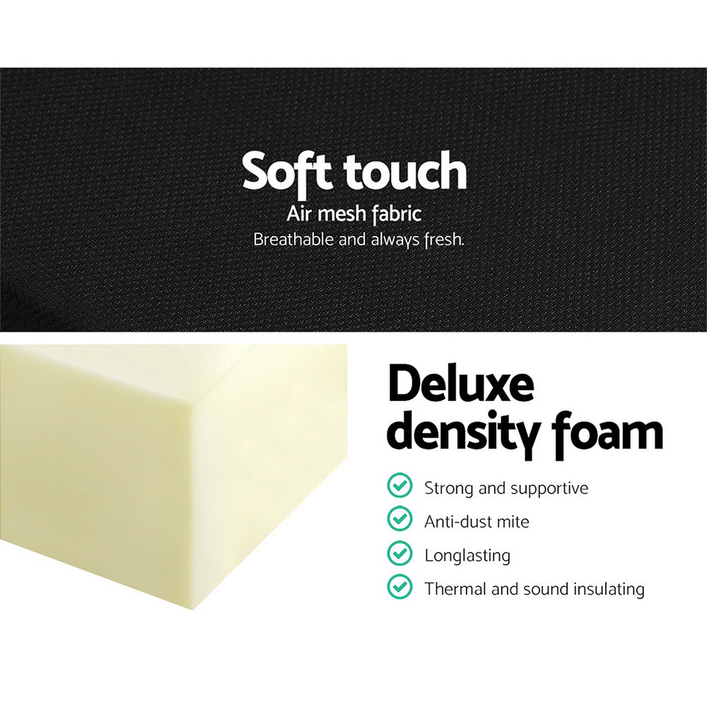 Giselle Bedding Folding Foam Mattress Portable Single Sofa Bed Mat Air Mesh Fabric Black - Newstart Furniture