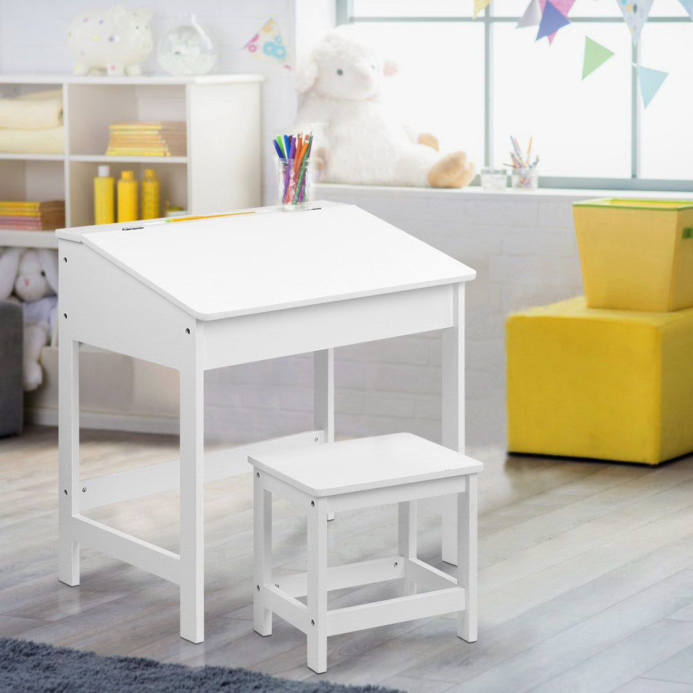 Keezi Kids Table Chairs Set Children Drawing Writing Desk Storage Toys Play - Newstart Furniture