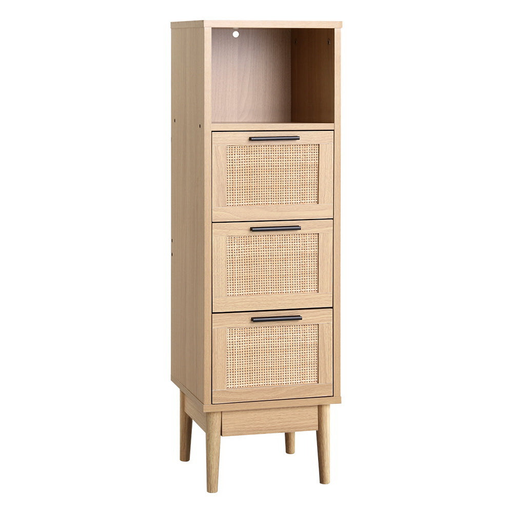 Artiss 3 Chest of Drawers Rattan Furniture Cabinet Storage Side End Table Shelf - Newstart Furniture