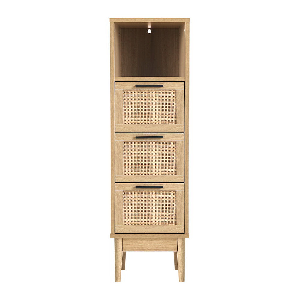 Artiss 3 Chest of Drawers Rattan Furniture Cabinet Storage Side End Table Shelf - Newstart Furniture