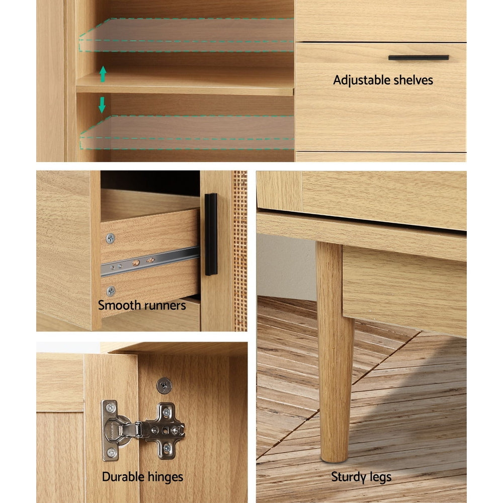 Artiss Buffet Sideboard Rattan Furniture Cabinet Storage Hallway Table Kitchen - Newstart Furniture
