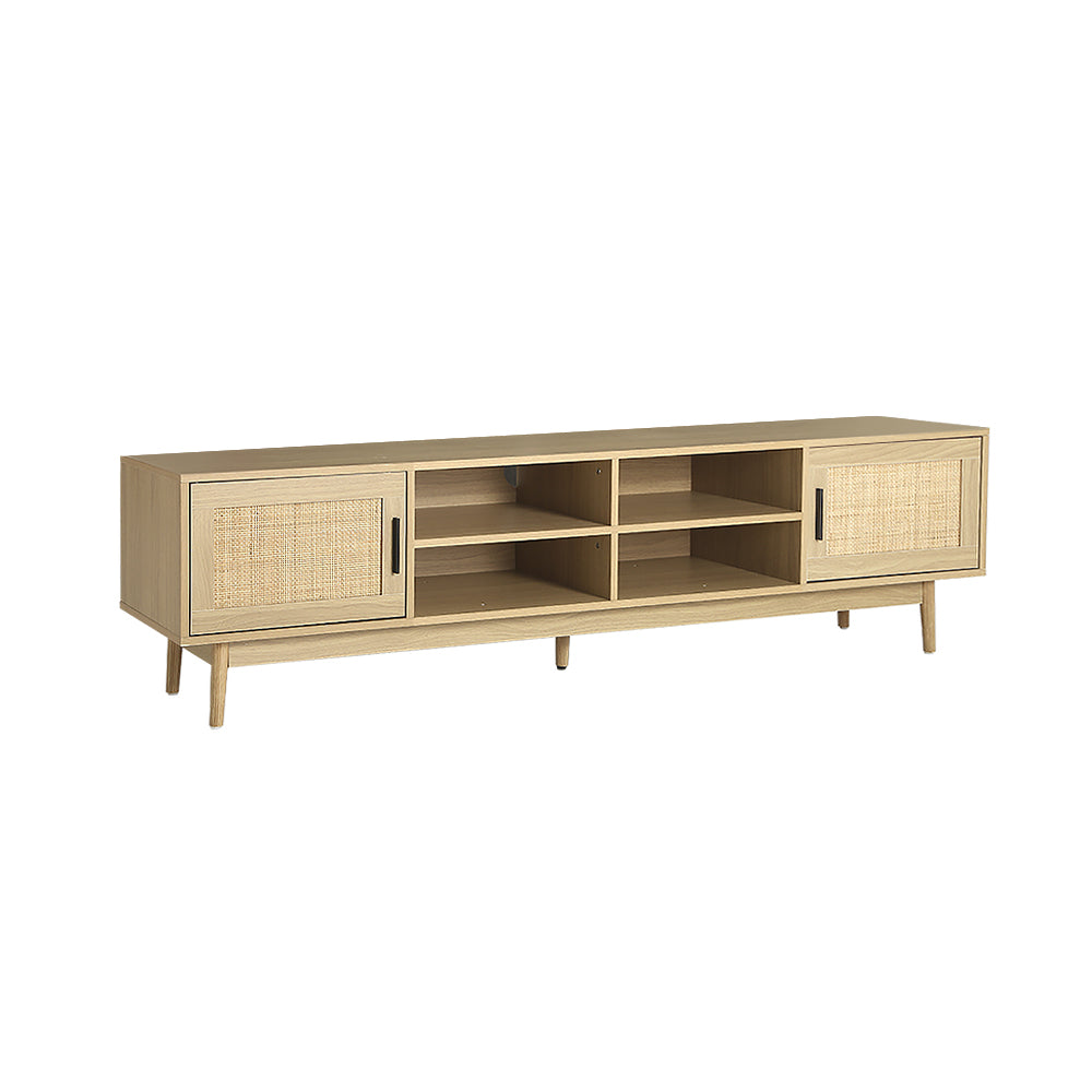 Artiss TV Cabinet Entertainment Unit Storage Cabinets Rattan Wooden 180CM - Newstart Furniture