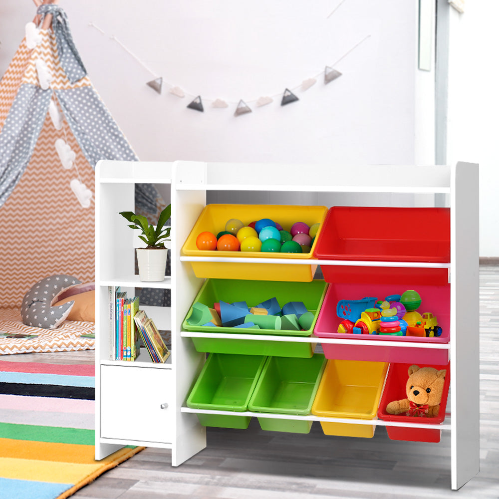 Keezi 8 Bins Kids Toy Box Storage Organiser