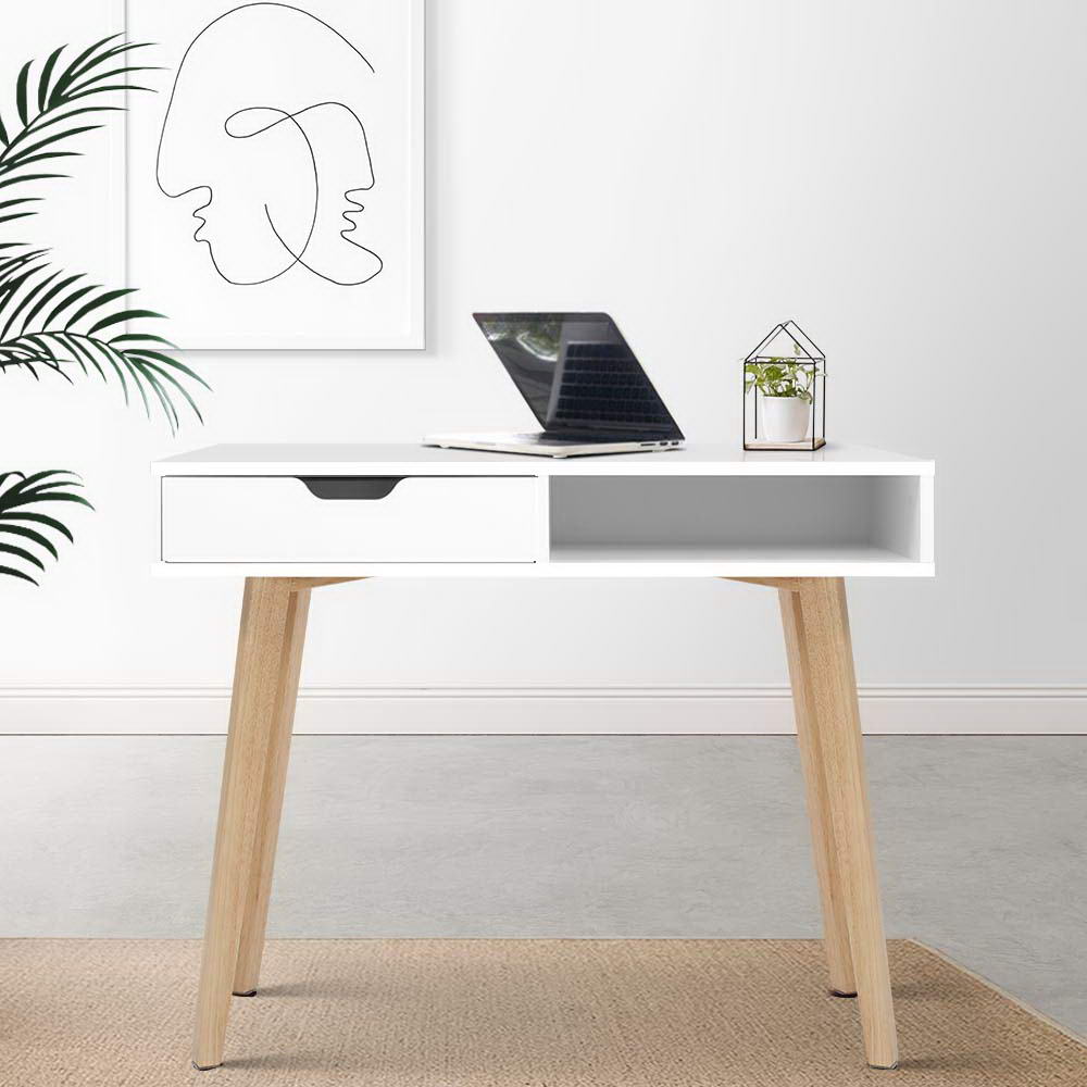 Artiss Office Computer Desk Study Table Storage Drawers Student Laptop White - Newstart Furniture