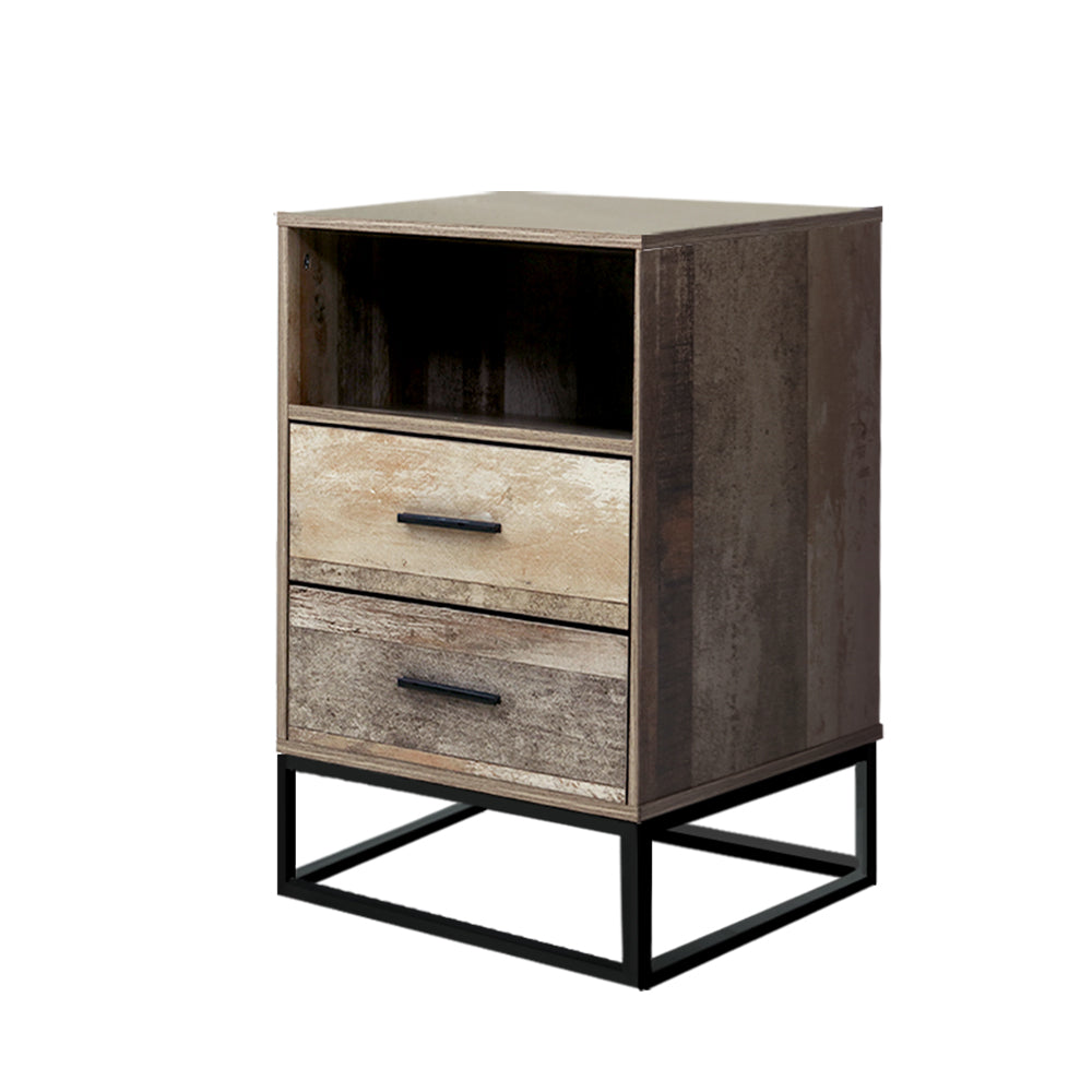 Artiss Bedside Tables Drawers Side Table Nightstand Storage Cabinet Unit Wood - Newstart Furniture