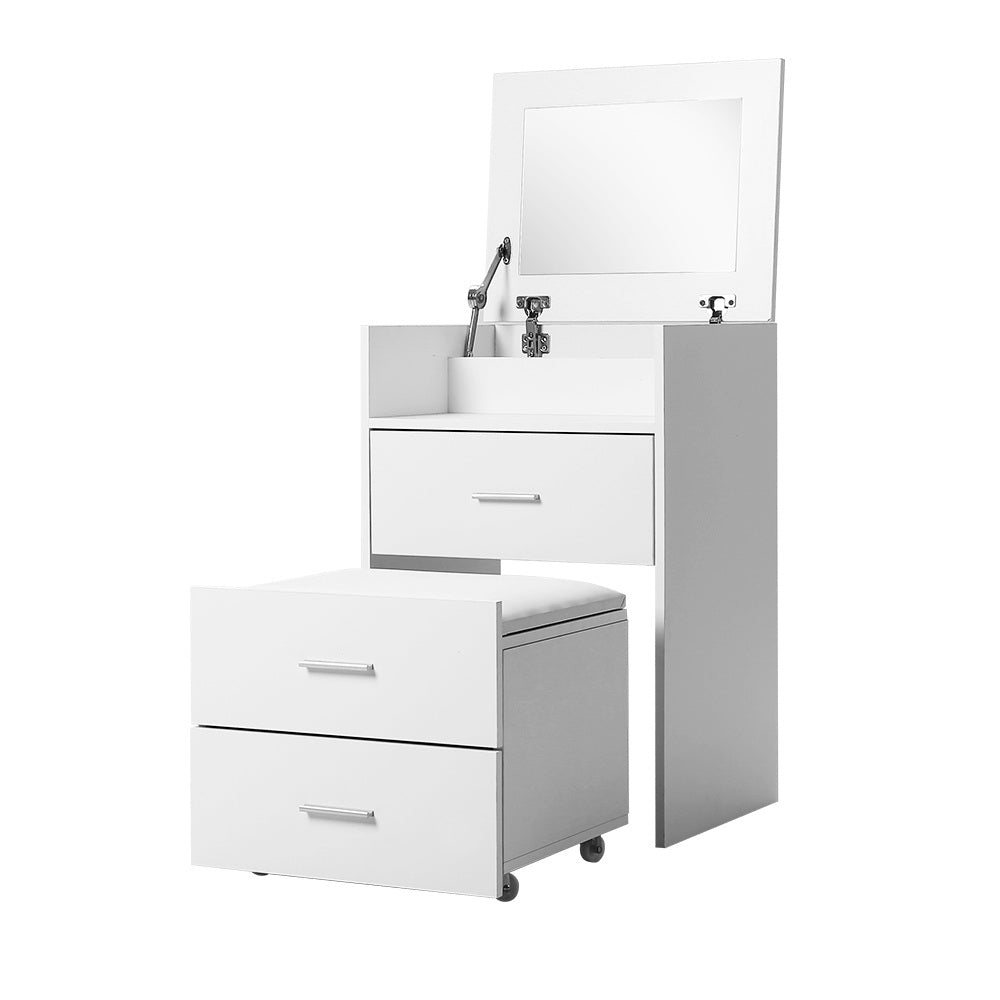Artiss Dressing Table Bedside Tables 2-in-1 Set Hidden Makeup Mirror Storage Drawers - Newstart Furniture