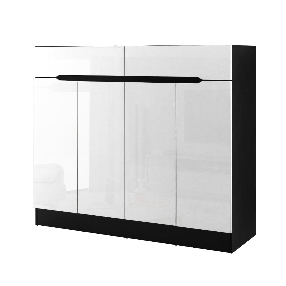 Artiss 120cm Shoe Cabinet Shoes Storage Rack High Gloss Cupboard Shelf Drawers - Newstart Furniture