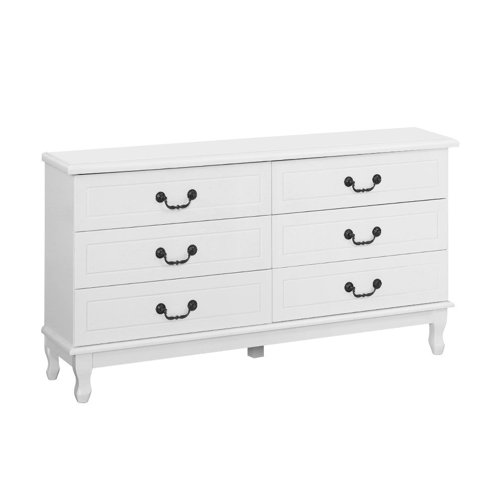 Artiss Chest of Drawers Dresser Table Lowboy Storage Cabinet White KUBI Bedroom - Newstart Furniture