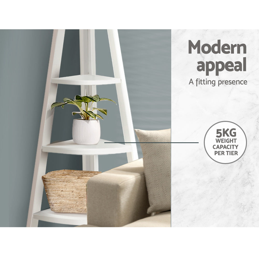 Artiss 5 Tier Corner Ladder Display Shelf Home Storage Plant Stand Bookshelf - Newstart Furniture