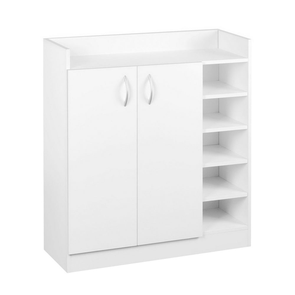 Artiss 2 Doors Shoe Cabinet Storage Cupboard - White - Newstart Furniture