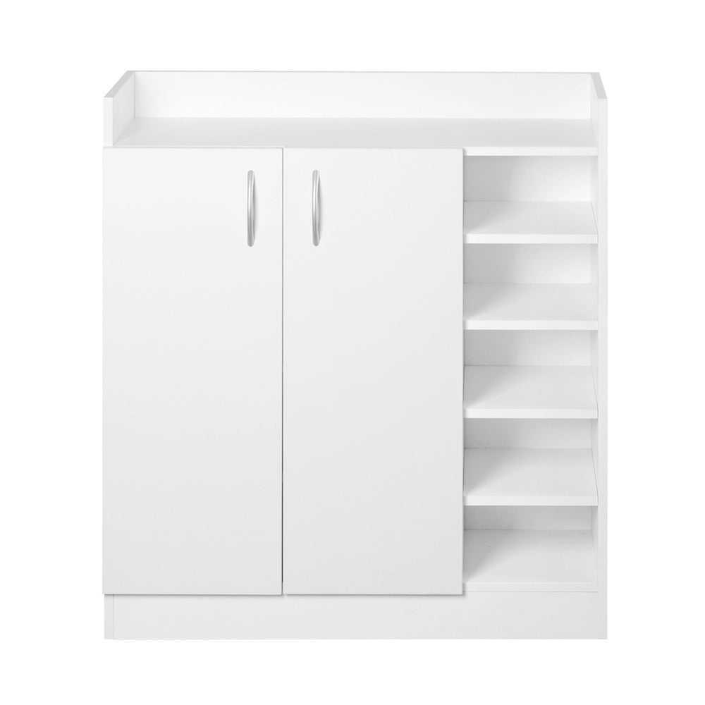 Artiss 2 Doors Shoe Cabinet Storage Cupboard - White - Newstart Furniture