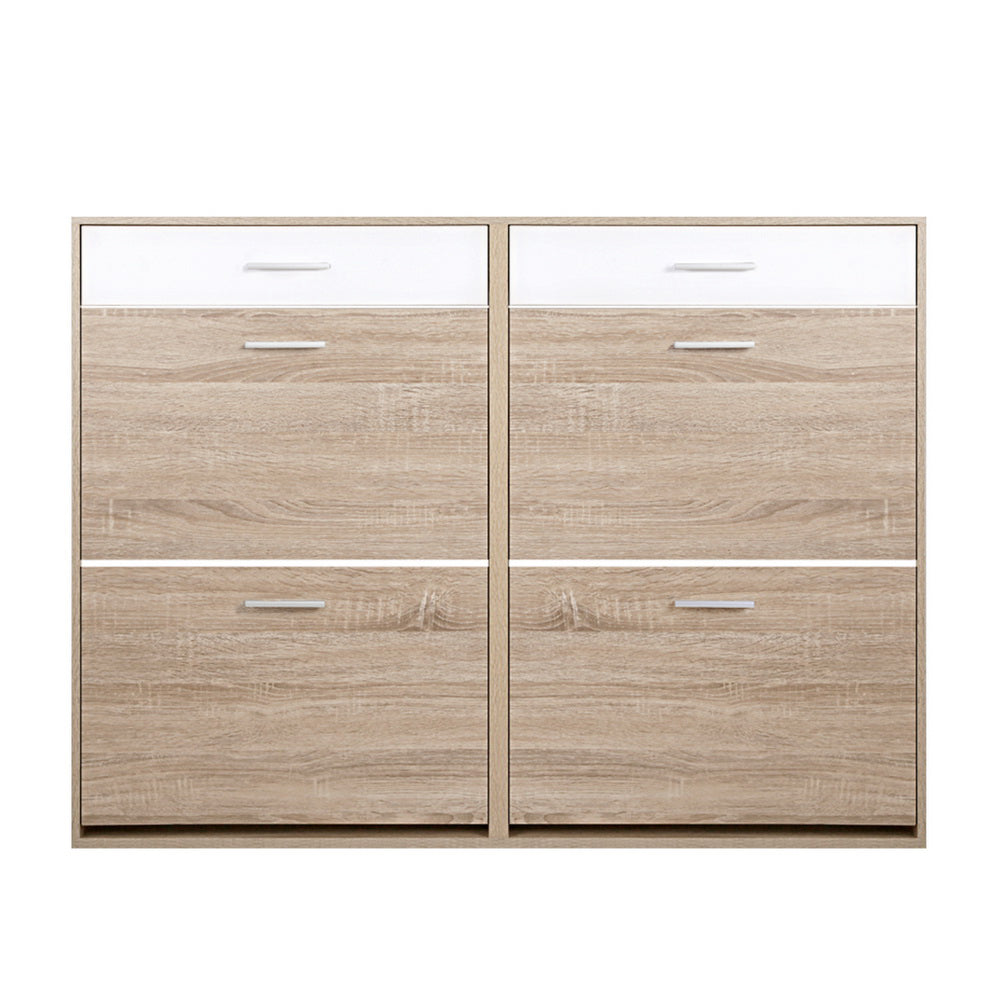 Artiss 2 Tier Shoe Cabinet - Wood - Newstart Furniture