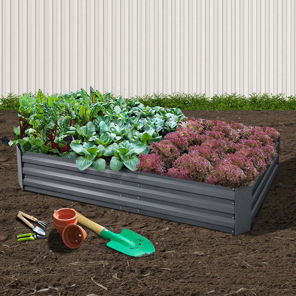 Galvanized Steel Raised Garden Bed 180x90cm Planter Box