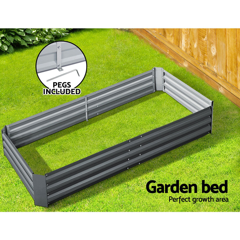 Galvanized Steel Raised Garden Bed 210x90cm | Greenfingers