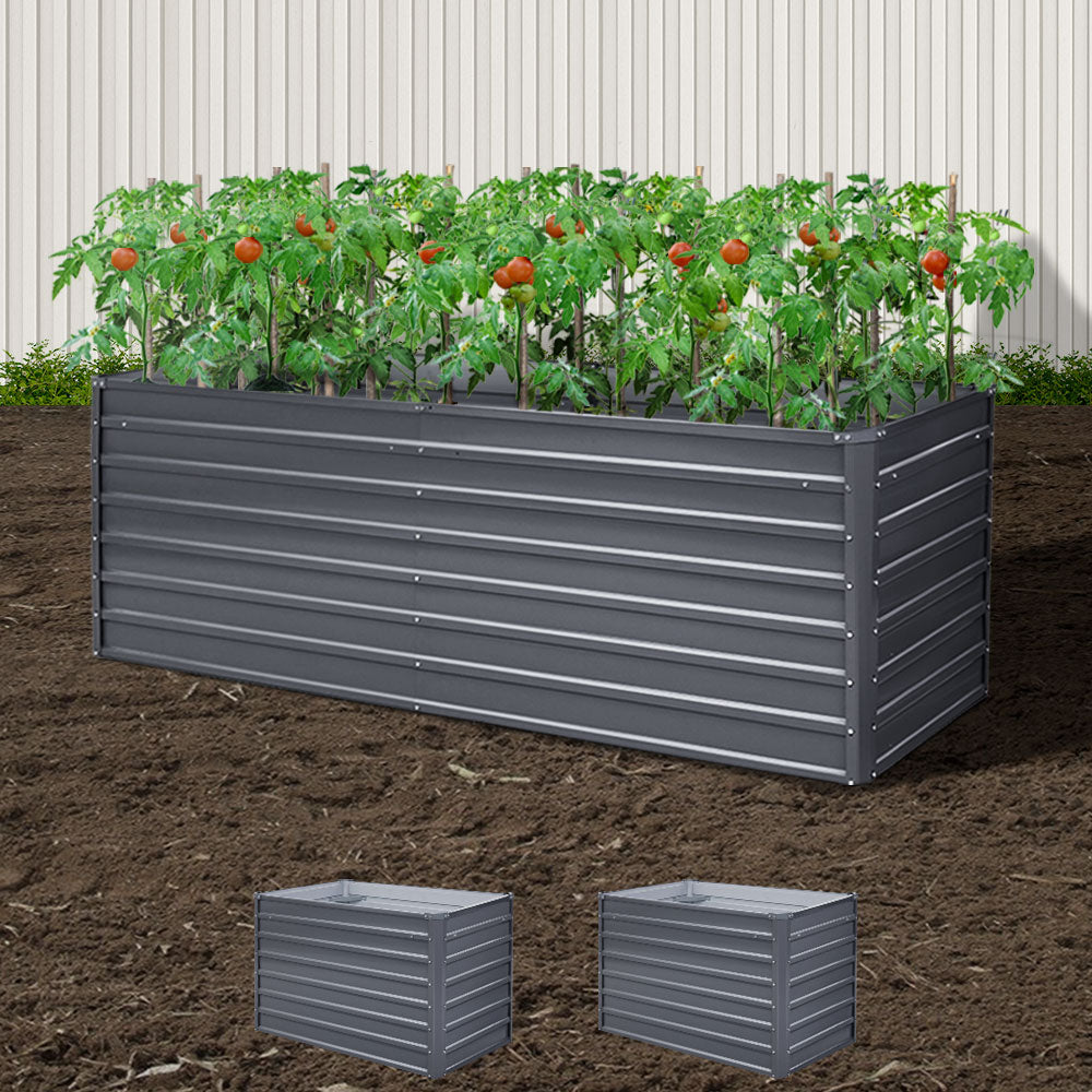 Newstart Galvanized Raised Garden Bed 240x80x77cm Planter Box