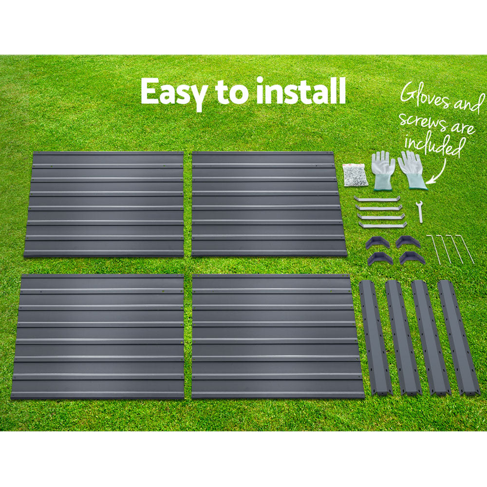 Galvanized Steel Raised Garden Bed Set, 2 Pack, 100x100x77cm