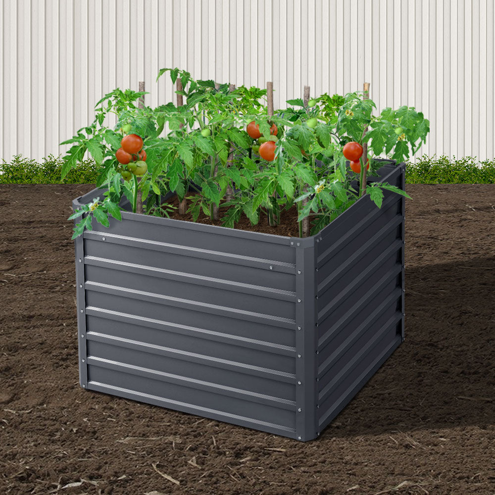 Galvanized Steel Raised Garden Bed Set, 2 Pack, 100x100x77cm