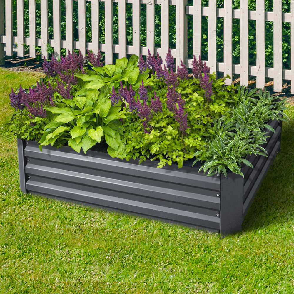 Greenfingers Garden Bed 2PCS 120X90X30CM Galvanised Steel Raised Planter - Newstart Furniture