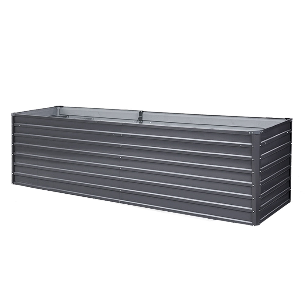 Greenfingers Garden Bed 320 x 80 x 77cm Galvanised Steel Raised Planter 2N1 - Newstart Furniture